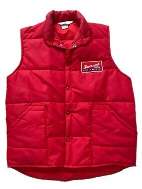 Vintage Upstream Premium Division Red Puffer Vest ~ Made in USA